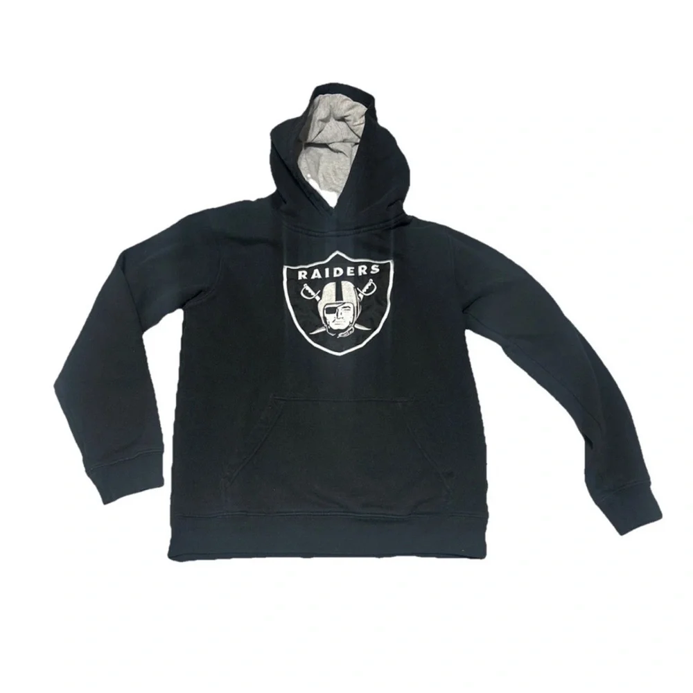Team Apparel Youth Large Oakland Raiders NFL Hooded Sweatshirt Football Cozy